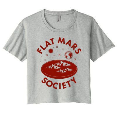 Vintage Retro Flat Mars Society Women's Crop Top Tee