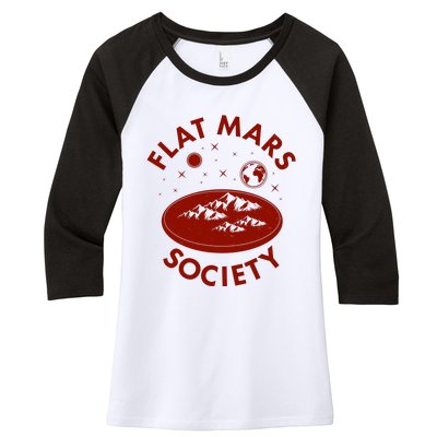 Vintage Retro Flat Mars Society Women's Tri-Blend 3/4-Sleeve Raglan Shirt