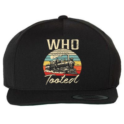 Vintage Retro Funny Train Lover Wo Who Tooted Train  Wool Snapback Cap