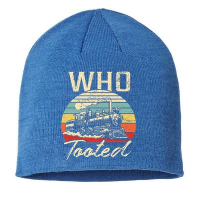 Vintage Retro Funny Train Lover Wo Who Tooted Train  Sustainable Beanie