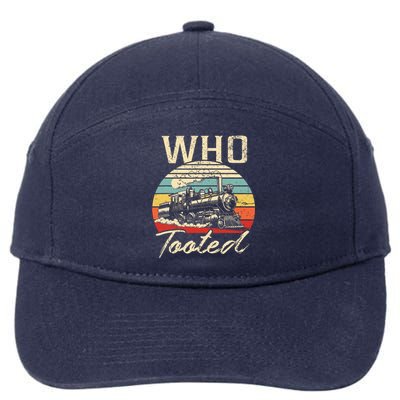 Vintage Retro Funny Train Lover Wo Who Tooted Train  7-Panel Snapback Hat