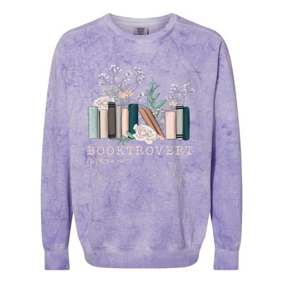 Vintage Retro Floral Booktrovert Book Reader Lover Colorblast Crewneck Sweatshirt