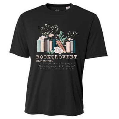 Vintage Retro Floral Booktrovert Book Reader Lover Cooling Performance Crew T-Shirt