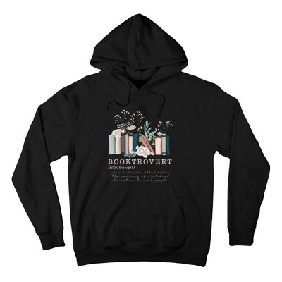 Vintage Retro Floral Booktrovert Book Reader Lover Hoodie