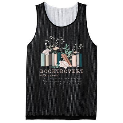 Vintage Retro Floral Booktrovert Book Reader Lover Mesh Reversible Basketball Jersey Tank