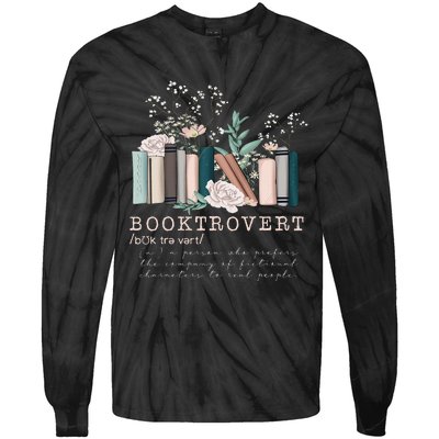 Vintage Retro Floral Booktrovert Book Reader Lover Tie-Dye Long Sleeve Shirt