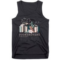 Vintage Retro Floral Booktrovert Book Reader Lover Tank Top