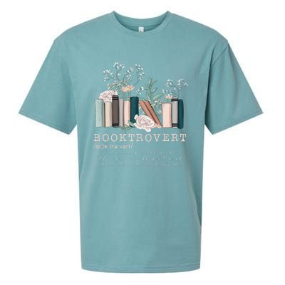 Vintage Retro Floral Booktrovert Book Reader Lover Sueded Cloud Jersey T-Shirt