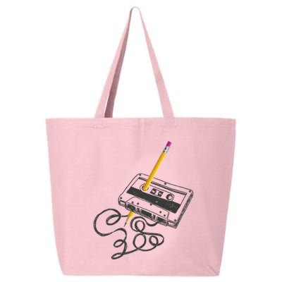 Vintage Rewind Funny Cassette Pencil Gift 25L Jumbo Tote
