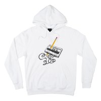 Vintage Rewind Funny Cassette Pencil Gift Hoodie