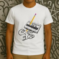 Vintage Rewind Funny Cassette Pencil Gift T-Shirt