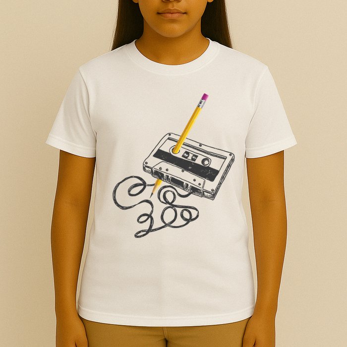 Vintage Rewind Funny Cassette Pencil Gift T-Shirt