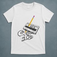 Vintage Rewind Funny Cassette Pencil Gift T-Shirt