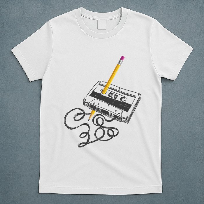 Vintage Rewind Funny Cassette Pencil Gift T-Shirt
