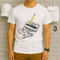 Vintage Rewind Funny Cassette Pencil Gift T-Shirt