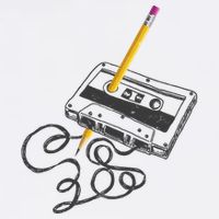 Vintage Rewind Funny Cassette Pencil Gift T-Shirt