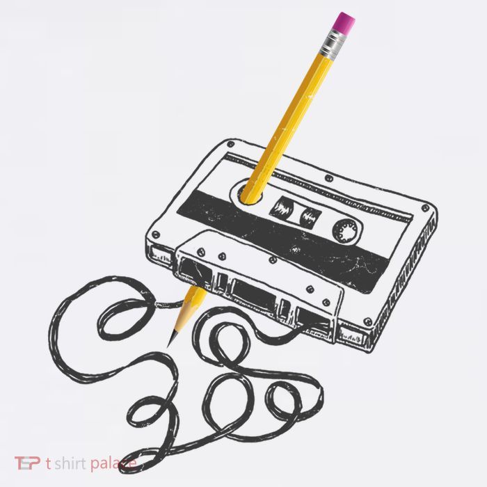 Vintage Rewind Funny Cassette Pencil Gift Tall T-Shirt
