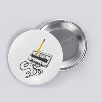 Vintage Rewind Funny Cassette Pencil Gift Button