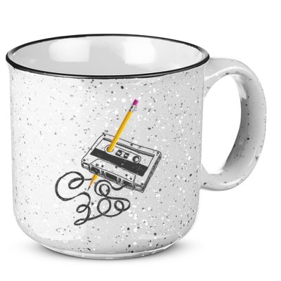 Vintage Rewind Funny Cassette Pencil Gift 15oz Campfire Ceramic Mug