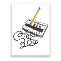 Vintage Rewind Funny Cassette Pencil Gift Poster