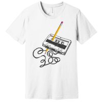 Vintage Rewind Funny Cassette Pencil Gift Premium T-Shirt