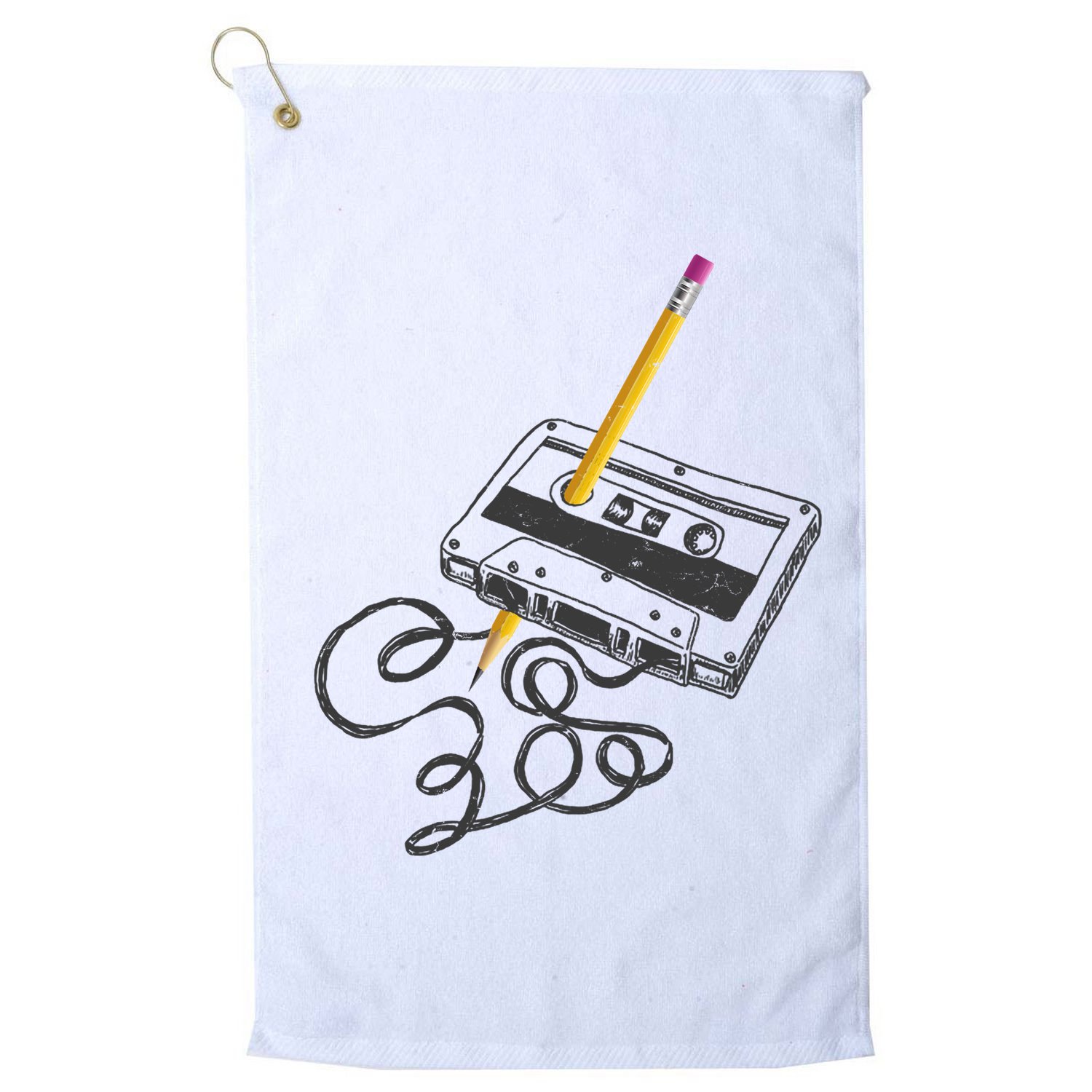 Vintage Rewind Funny Cassette Pencil Gift Golf Towel