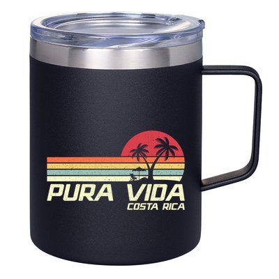 Vintage Retro Family Vacation Costa Rica Pura Vida Beach Gift 12oz Stainless Steel Coffee Mug