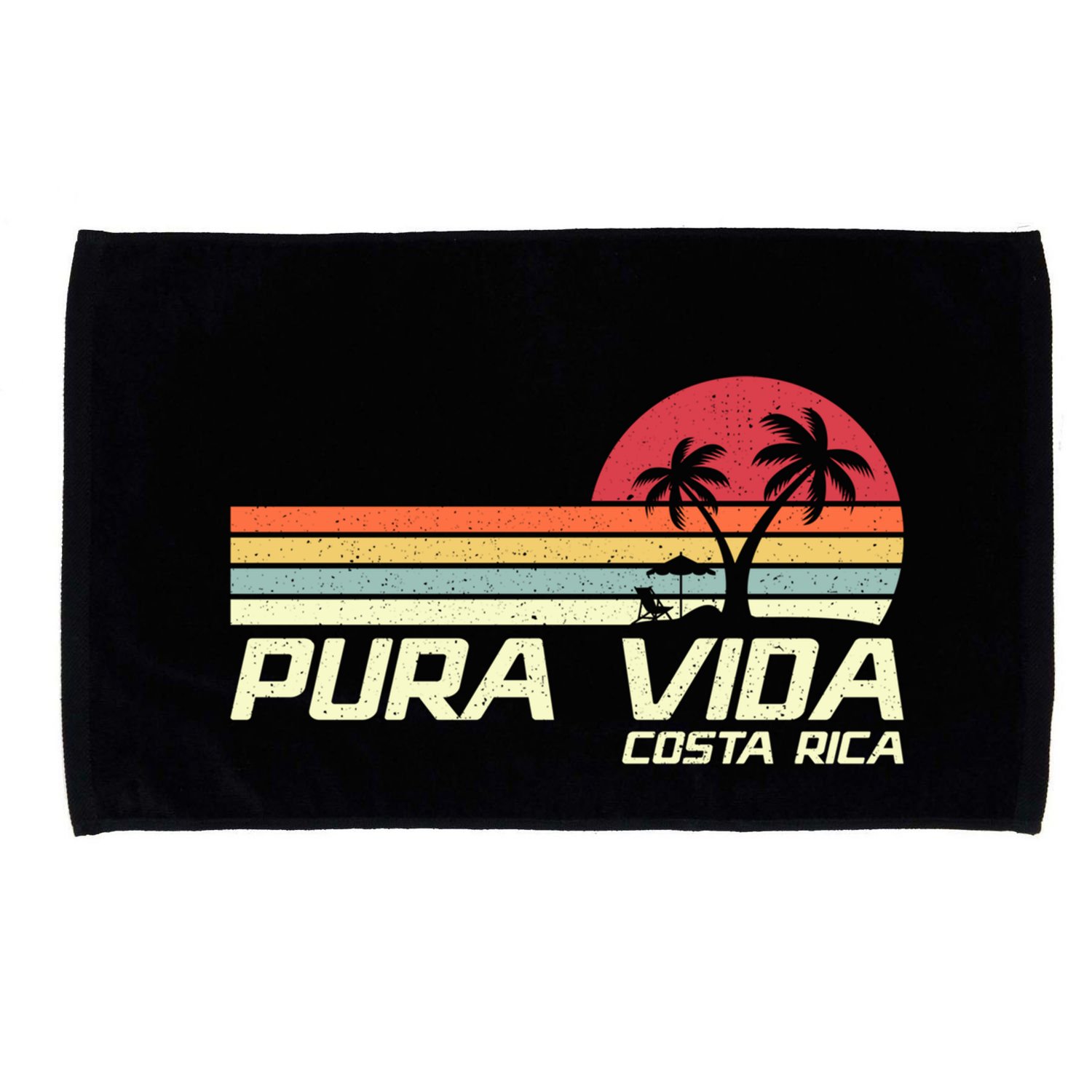 Vintage Retro Family Vacation Costa Rica Pura Vida Beach Gift Microfiber Hand Towel