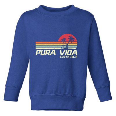 Vintage Retro Family Vacation Costa Rica Pura Vida Beach Gift Toddler Sweatshirt