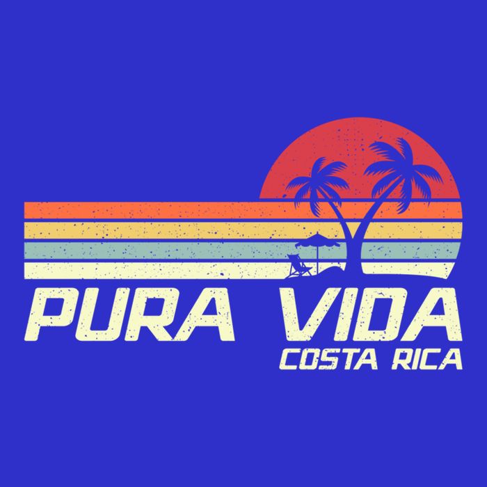 Vintage Retro Family Vacation Costa Rica Pura Vida Beach Gift Womens T-Shirt