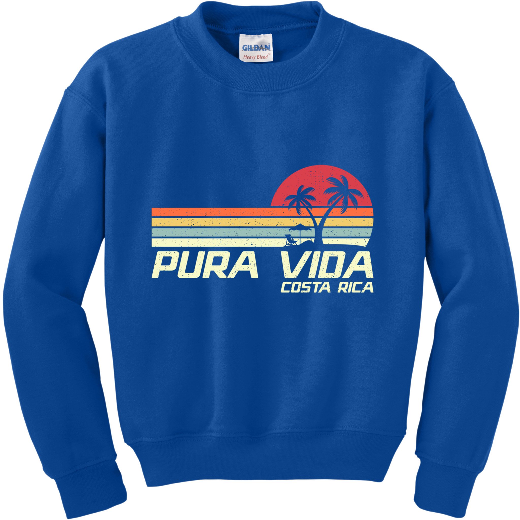 Vintage Retro Family Vacation Costa Rica Pura Vida Beach Gift Kids Sweatshirt