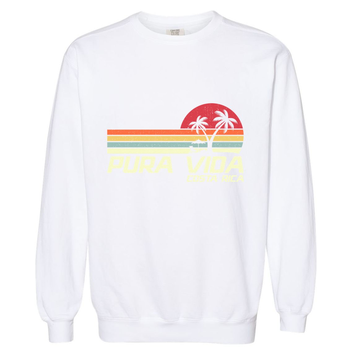 Vintage Retro Family Vacation Costa Rica Pura Vida Beach Gift Garment-Dyed Sweatshirt