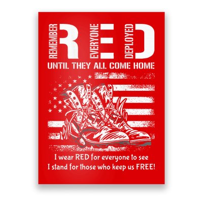 Vintage Red Friday Until They Come Home USA American Flag Poster