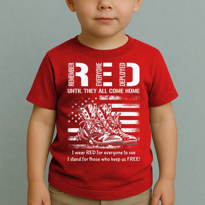 Vintage Red Friday Until They Come Home USA American Flag Toddler T-Shirt