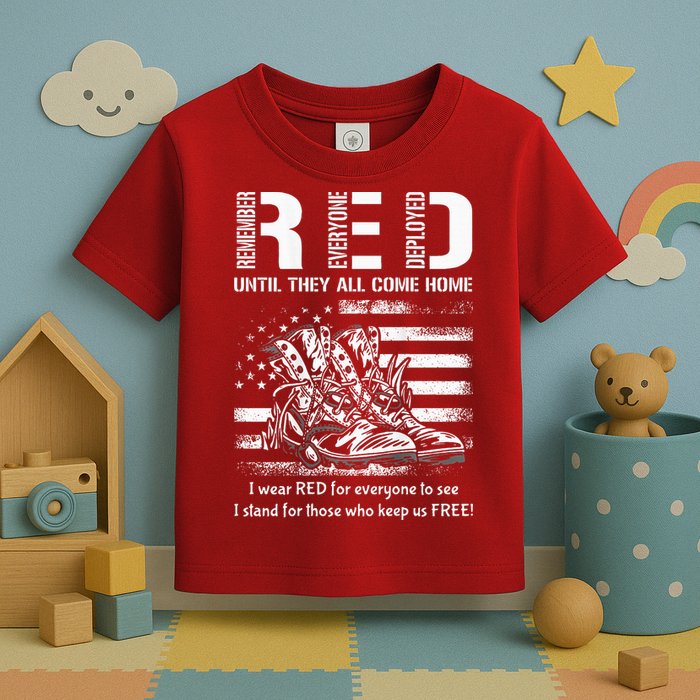 Vintage Red Friday Until They Come Home USA American Flag Toddler T-Shirt