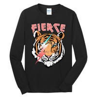 Vintage Retro Fierce Tiger Cool 80's 90's Style Lover Gift Tall Long Sleeve T-Shirt