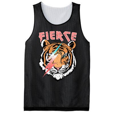 Vintage Retro Fierce Tiger Cool 80's 90's Style Lover Gift Mesh Reversible Basketball Jersey Tank