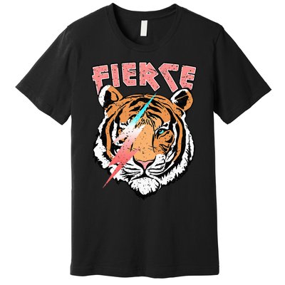 Vintage Retro Fierce Tiger Cool 80's 90's Style Lover Gift Premium T-Shirt