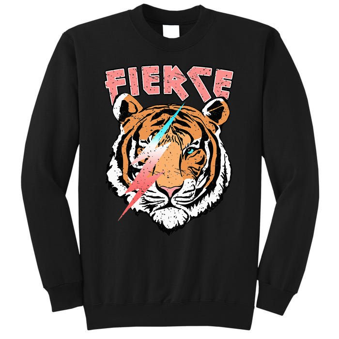 Vintage Retro Fierce Tiger Cool 80's 90's Style Lover Gift Tall Sweatshirt