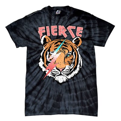 Vintage Retro Fierce Tiger Cool 80's 90's Style Lover Gift Tie-Dye T-Shirt