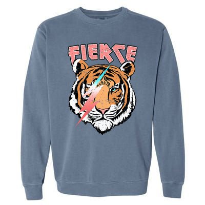 Vintage Retro Fierce Tiger Cool 80's 90's Style Lover Gift Garment-Dyed Sweatshirt