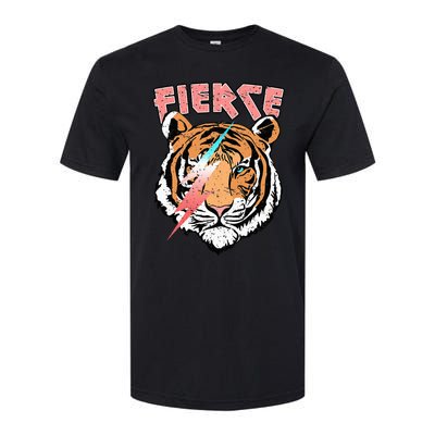 Vintage Retro Fierce Tiger Cool 80's 90's Style Lover Gift Softstyle CVC T-Shirt