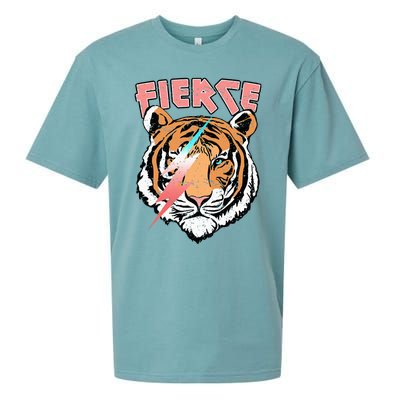 Vintage Retro Fierce Tiger Cool 80's 90's Style Lover Gift Sueded Cloud Jersey T-Shirt