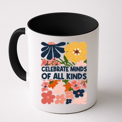 Vintage Retro Floral Celebrate Minds of All Kinds Mug