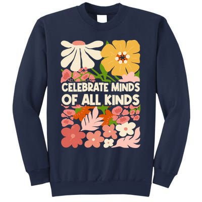 Vintage Retro Floral Celebrate Minds of All Kinds Sweatshirt