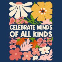 Vintage Retro Floral Celebrate Minds of All Kinds T-Shirt