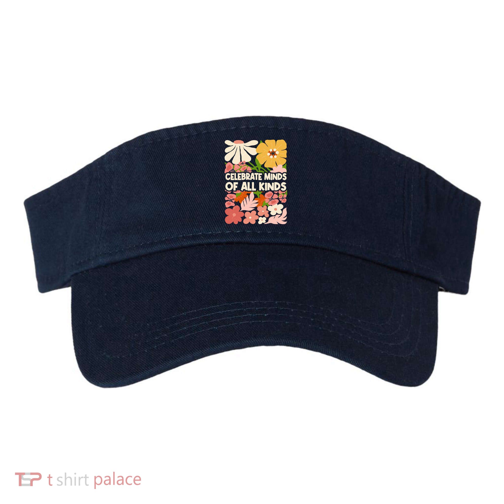 Vintage Retro Floral Celebrate Minds of All Kinds Visor