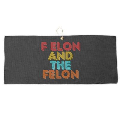 Vintage Retro F Elon And The Felon Large Microfiber Waffle Golf Towel