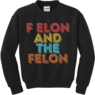 Vintage Retro F Elon And The Felon Kids Sweatshirt
