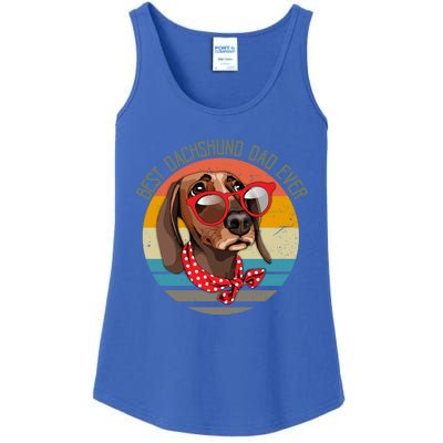 Vintage Retro Funny Best Dachshund Dad Ever Dog Lover Meaningful Gift Ladies Essential Tank